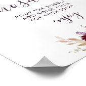 paarse bloemen bruidsdouche mimosa bar bord poster (Hoek)