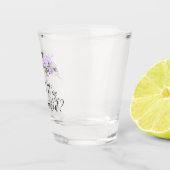 Paarse Bloemen Bruidsmeisje Voorstel Shot Glas (Rechts)