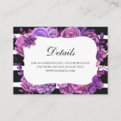 Paarse bloemen bruiloft details. Lila bloem Informatiekaartje (Voorkant)