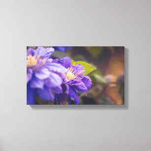 Paarse bloemen canvas afdruk