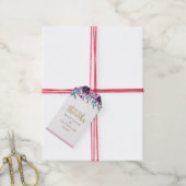 Paarse Bloemen Champagne Goud Bruiloft Liefde & Be Cadeaulabel (Met Touw)