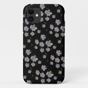 Paarse Bloemen Computer Drawn Art iPhone 11 Hoesje