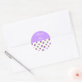 Paarse bloemen dank u envelop afdichtingen ronde sticker (Envelop)