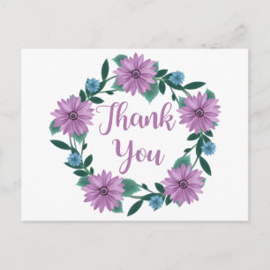 Paarse Bloemen Dankjewel Daisy Lavendelbloem Briefkaart
