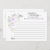 Paarse Bloemen Deel een Herinnering Aanwezigheid Aankondiging (Voorkant / Achterkant)