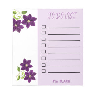 paarse bloemen die bedoeld zijn om een lijstblok notitieblok