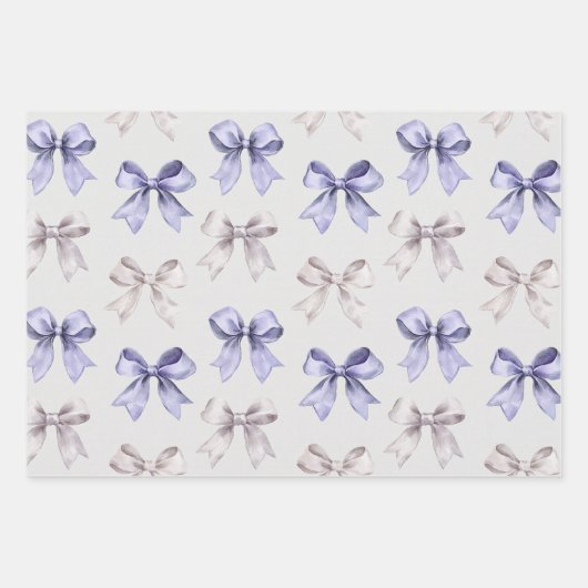 paarse bloemen en bogen inpakpapier vel (Voorkant 3)