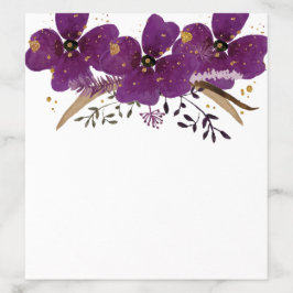 Paarse bloemen en gouden glitter