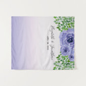 Paarse Bloemen en Groene Planten | Huwelijksfotopr Wandkleed (Voorkant (horizontaal))