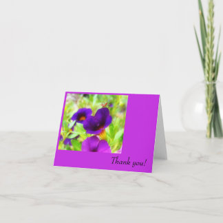 Paarse bloemen en insecten bedankkaart