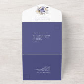 Paarse Bloemen Gast Adressen Bruiloft All In One Uitnodiging (Buitenkant)