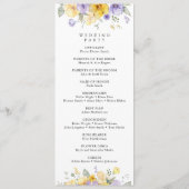 Paarse Bloemen, Gele Bloemen, Trouwprogramma Programma (Achterkant)