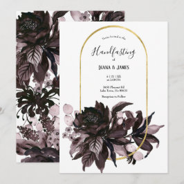 Paarse Bloemen Gotische Boho Pagan Handfasten Kaart