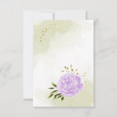 paarse bloemen groen botanisch bedankkaart (Achterkant)