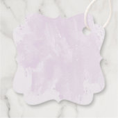 Paarse bloemen groen bruiloft bedankjes labels (Achterkant)