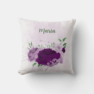paarse bloemen groen kussen