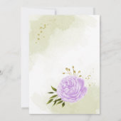  paarse bloemen groen voor geometrische bruiloft kaart (Achterkant)