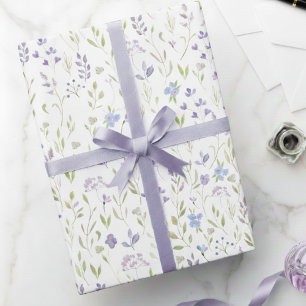 Paarse bloemen inpakpapier