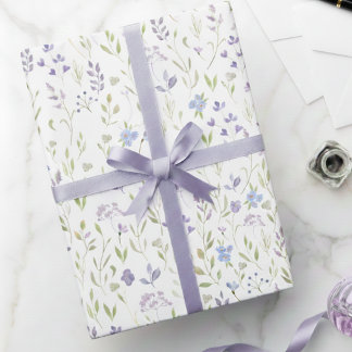 Paarse bloemen inpakpapier