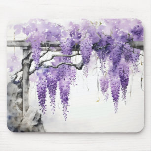 Paarse bloemen kleur Wisteria Muismat