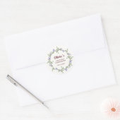 Paarse bloemen Krans Eerste Communie Ronde Sticker (Envelop)