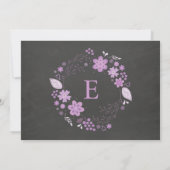 Paarse Bloemen krijtbord Geboorteaankondiging Aankondiging (Achterkant)