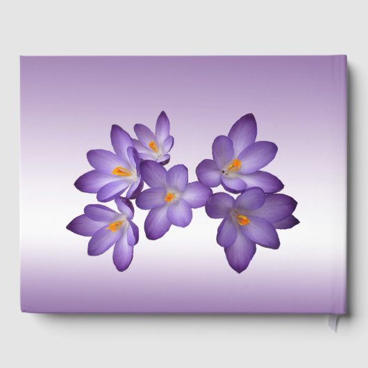 Paarse Bloemen Krokusbloem Quinceañera Gastboek Gastenboek (Achterkant)