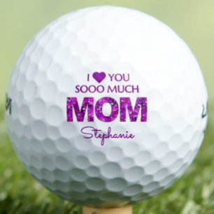 Paarse Bloemen Liefde Mama – Custom Gift Moederdag Golfballen