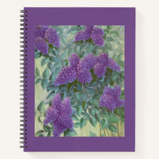Paarse Bloemen Lila Schilderen Notitieboek - Tijds