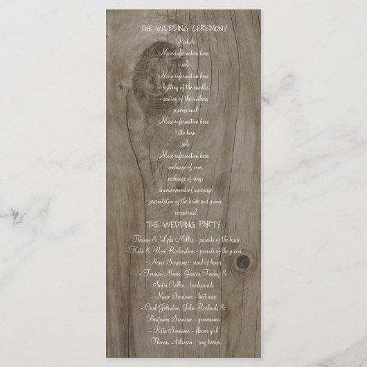 Paarse Bloemen Mason Jar Rustieke Trouwprogramma's Programma (Achterkant)