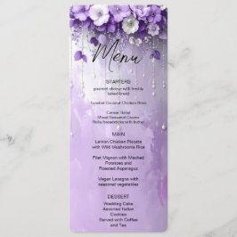 Paarse Bloemen met Afhangende Parels Menu