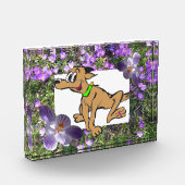 Paarse Bloemen met gestreepte krokussen Foto Blok (Links)