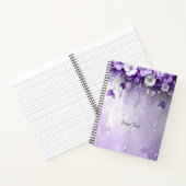 Paarse Bloemen met Hangende Parels Notitieboek (Binnen)