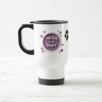 Paarse Bloemen - Mijn Hond Is Mijn Hart Reizen Mok