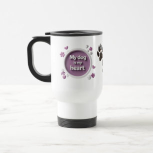 Paarse Bloemen - Mijn Hond Is Mijn Hart Reizen Mok