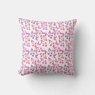 Paarse bloemen Naadloos patroon – Elegante Bloemen Kussen