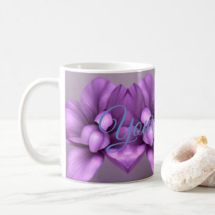 Paarse Bloemen NAAM Mok - Flower Cup