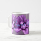 Paarse Bloemen NAAM Mok -  Flower Cup (Voorkant links)