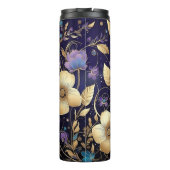 Paarse Bloemen Naam toevoegen Aangepaste Gift Thermosbeker (Achterkant)