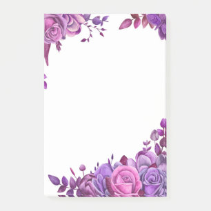 Paarse bloemen notities. Lila bloemen. botanisch Post-it® Notes