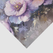 Paarse Bloemen Olieverfschilderij Decoupage Tissuepapier (Detail)
