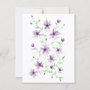 Paarse bloemen op de wijnstok briefkaart
