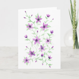 Paarse bloemen op de wijnstok kaart