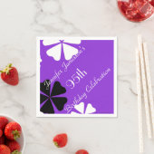 Paarse Bloemen Papieren servetten, 95e Verjaardag Servetten (Insitu)