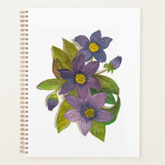 paarse bloemen planner (Voorkant)