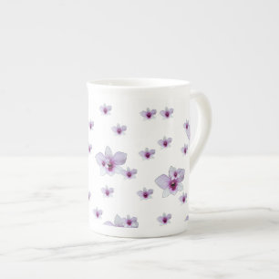 Paarse Bloemen Porselein Kop