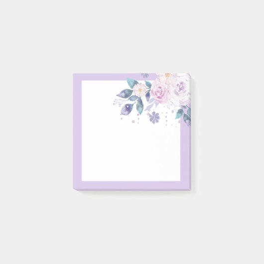 paarse bloemen post-it® notes (Voorkant)