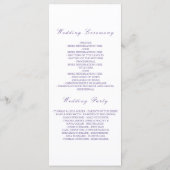 Paarse Bloemen Romantische Bruiloft Programma's (Achterkant)