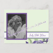 Paarse Bloemen Roos Design Briefkaart (Achterkant)