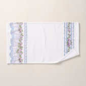 Paarse Bloemen Ruffled Border Bad Handdoek (Handdoek)